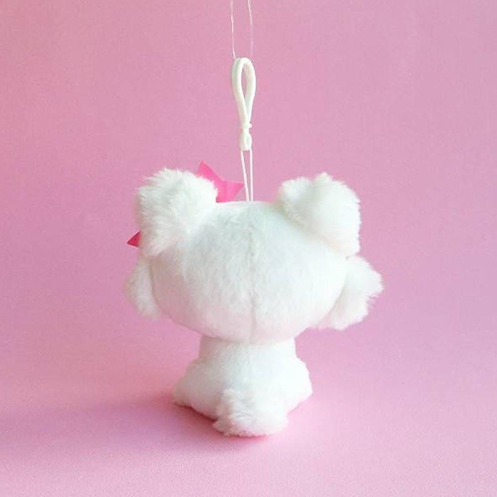 Official Sanrio Charmmy Kitty Clip-On Plush Keychain with Pink Bow; the perfect Y2K aesthetic bag charm for personalizing luxury handbags or backpacks, and a premium emotional support gift for adult friends who love soft office-core aesthetics and nostalgic collectibles.