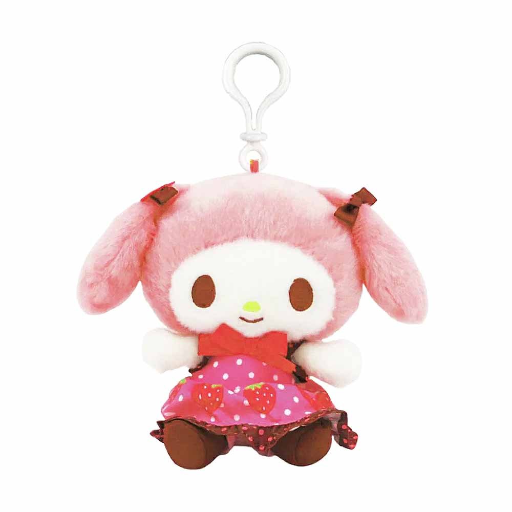 Sanrio My Melody Chocolate Strawberry Dress Clip-On Plush
