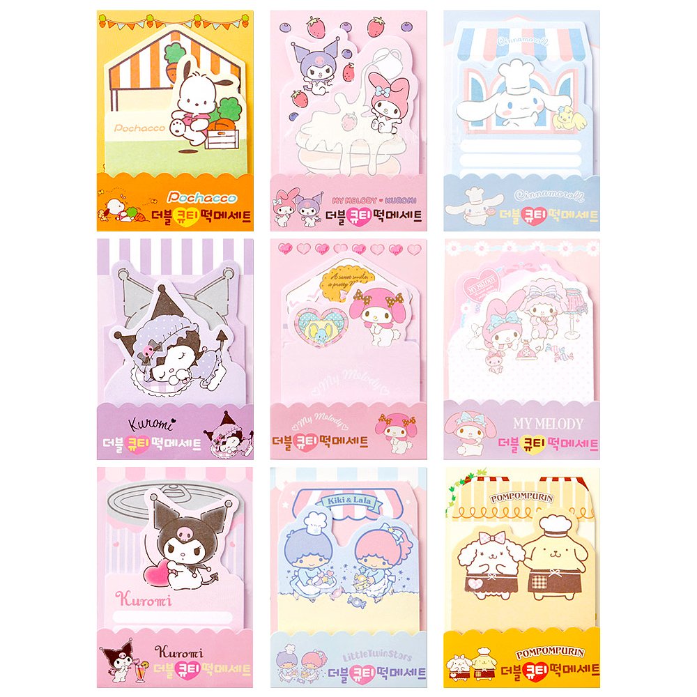 Sanrio Characters Cutie Non-Sticky Memo Set