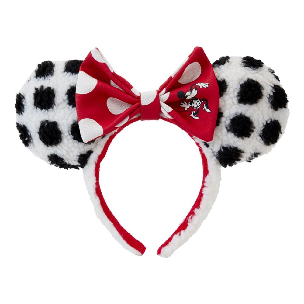 Loungefly x Minnie Mouse Rocks the Dots Classic Sherpa Ear Headband