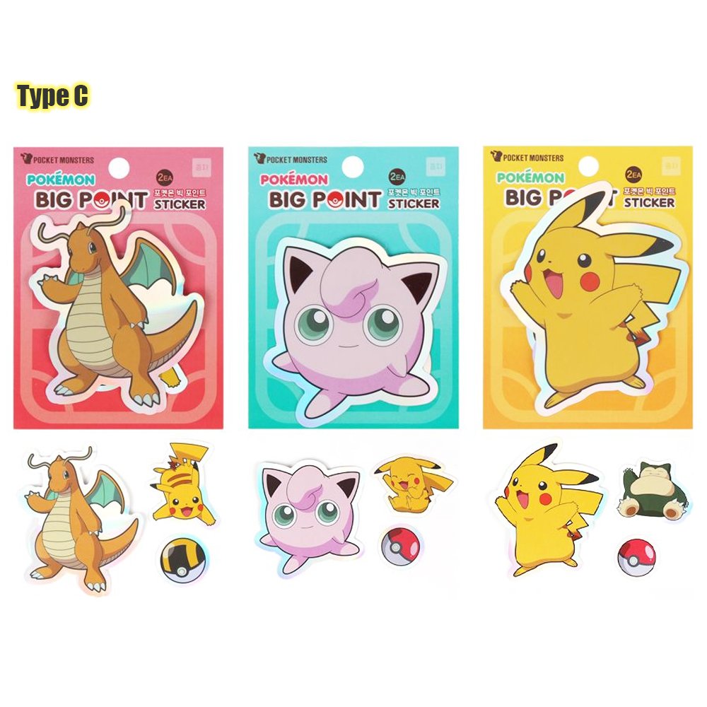 Pokemon Big Point Holographic Deco Sticker Set