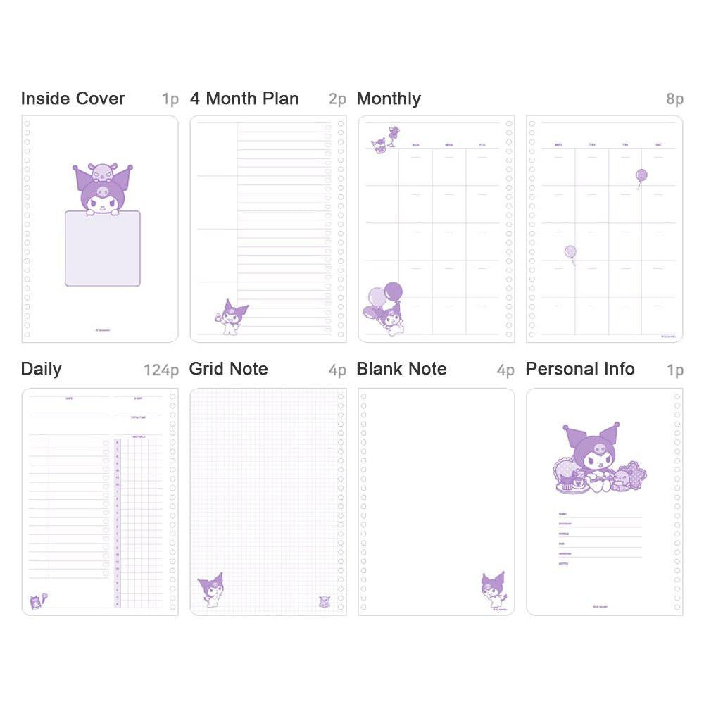 Sanrio Characters 4-Month Study Planner Set