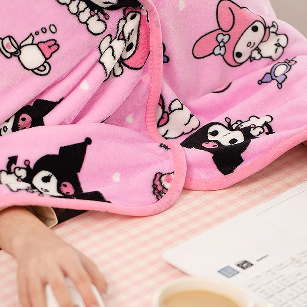 Sanrio Characters Snap Button Warm Throw Blanket