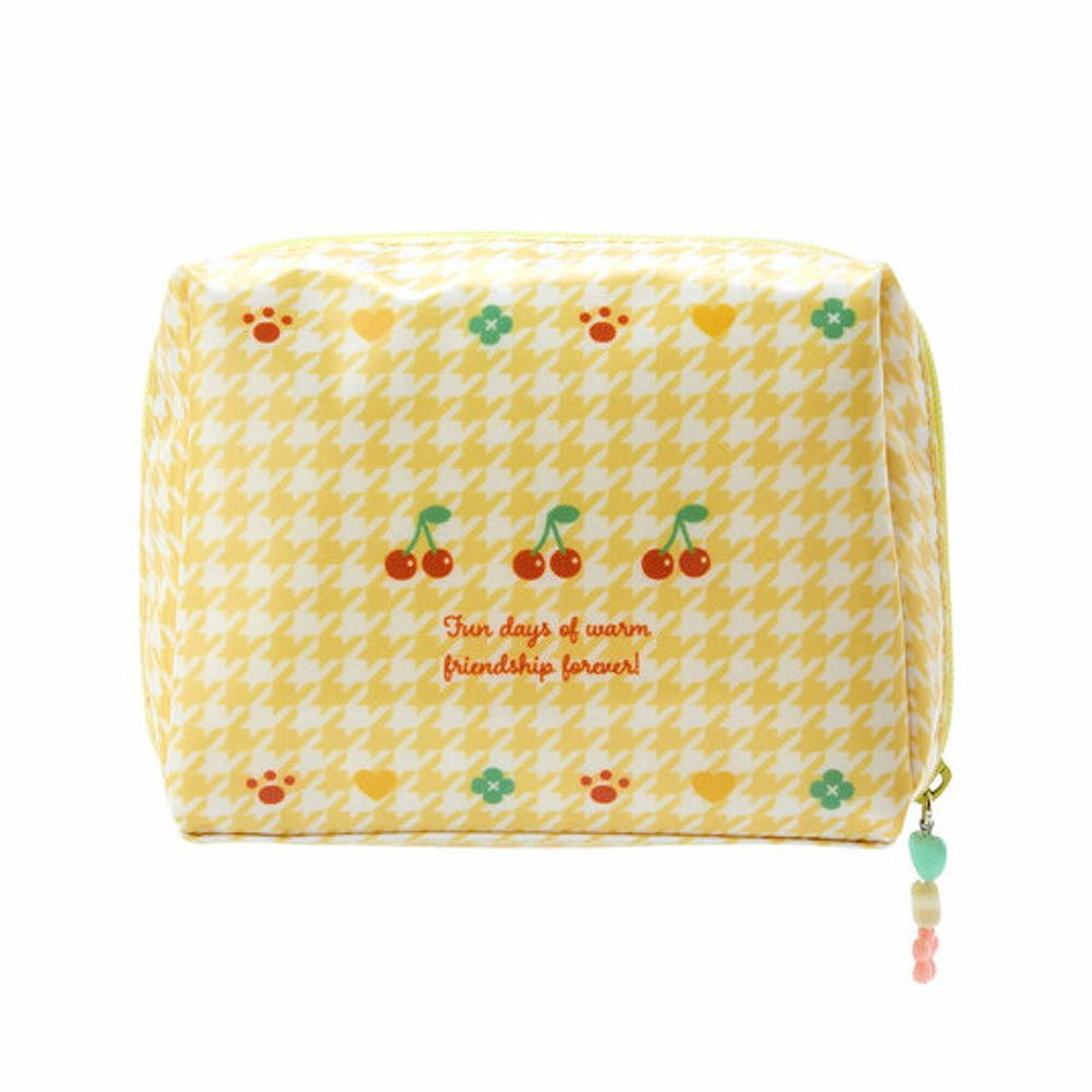 Pompompurin Pouch :Floral Houndstooth