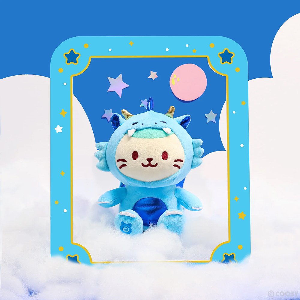 Anirollz Blue Dragon Mint Kittiroll 8" Medium Sitting Plush