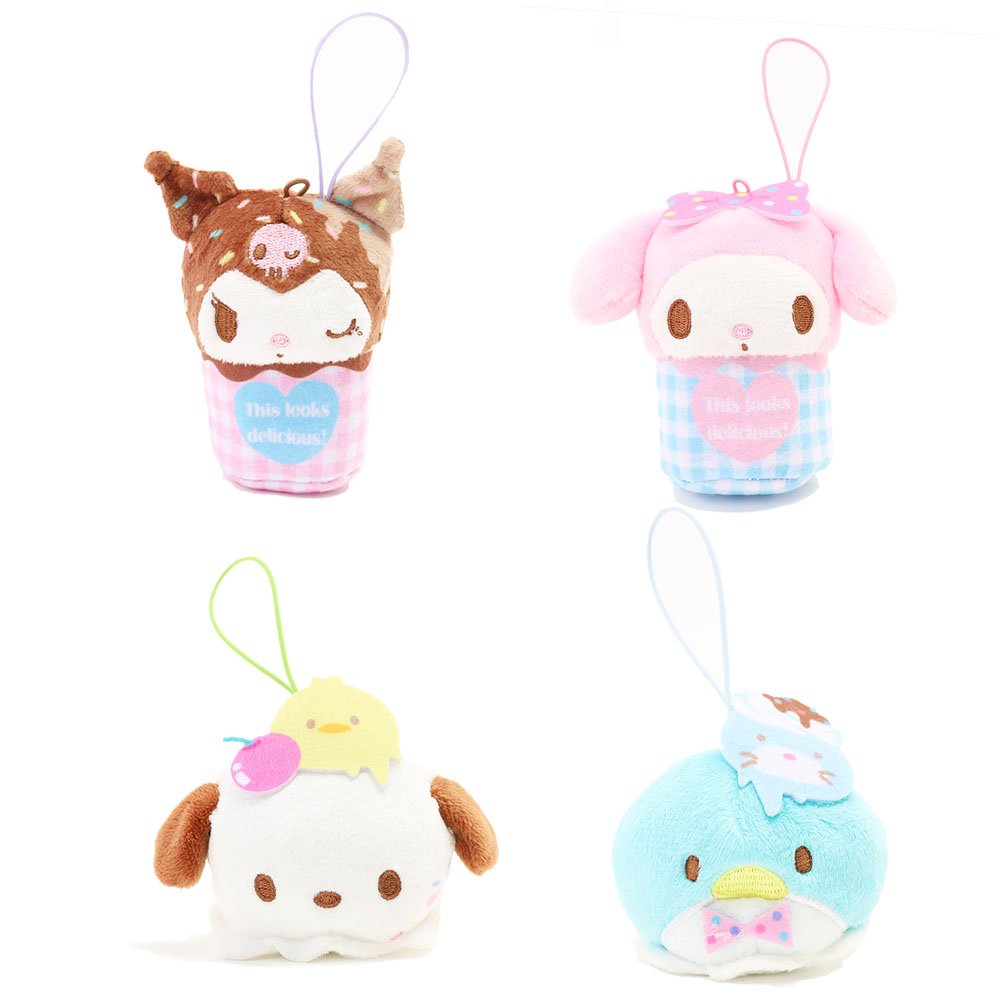 Sanrio Characters Cupcake Keychain Plush