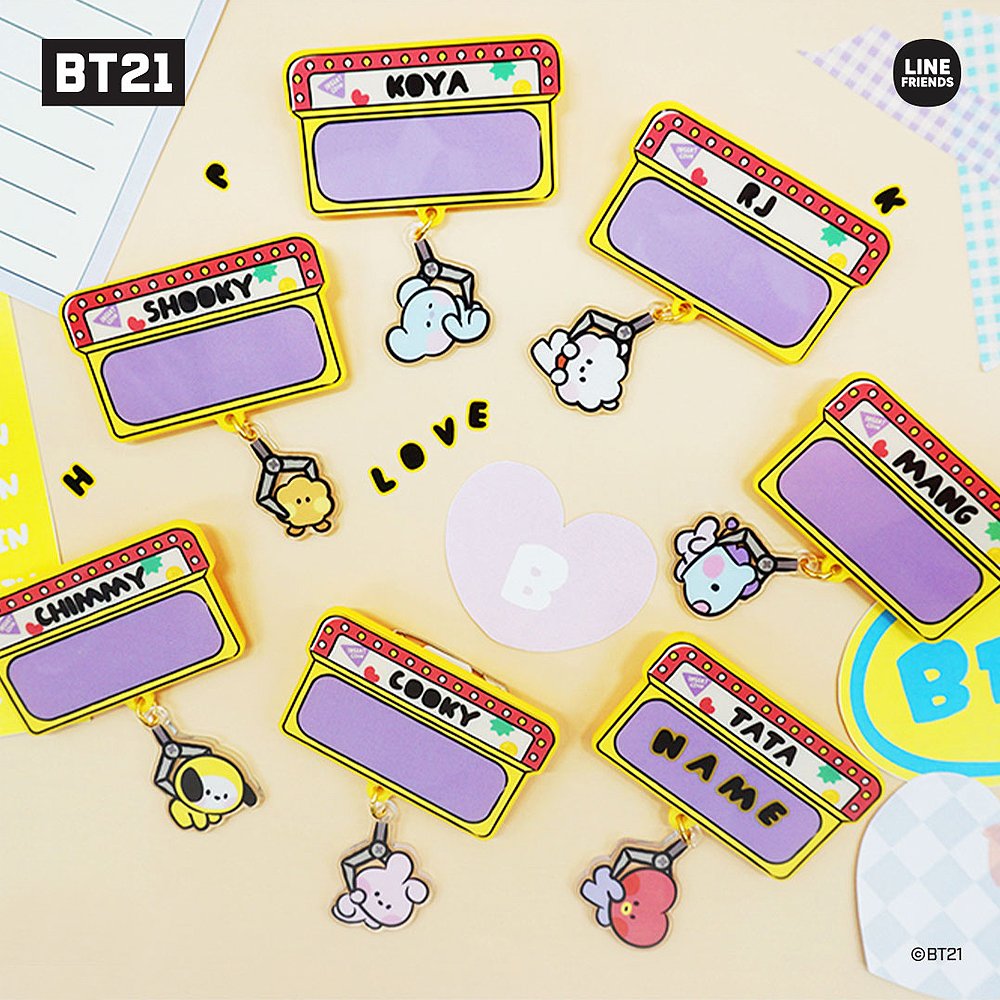 BT21 Minini Acrylic Name Badge