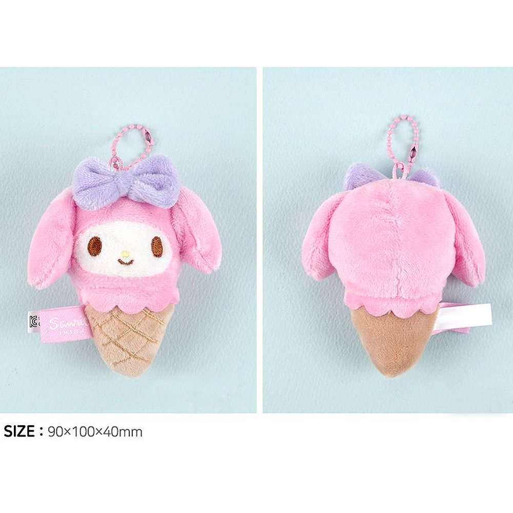 Sarino Characters Ice Cream Cone Plush Keychain