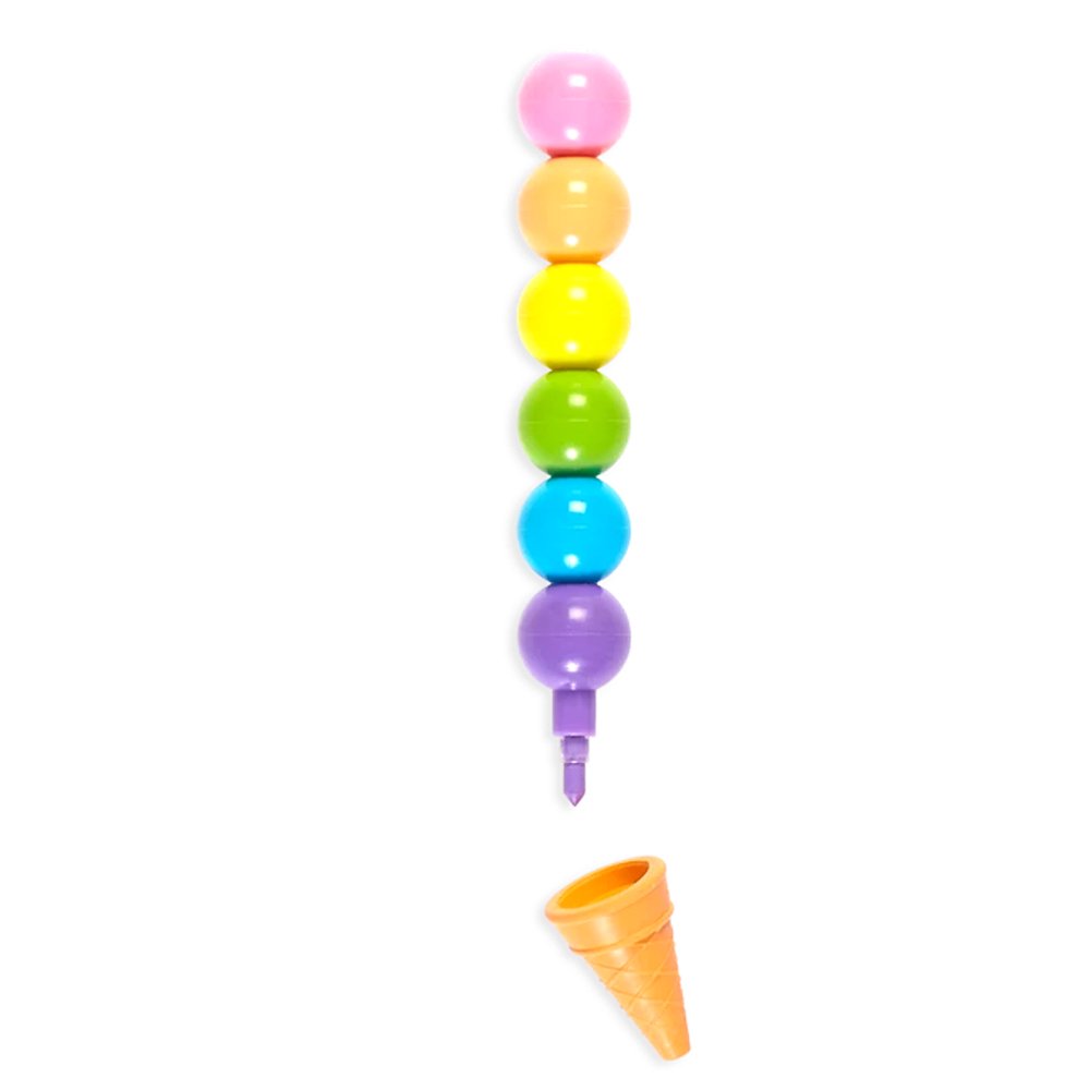 Rainbow Ice Cream Scoops Scented Stacking Erasable Crayons