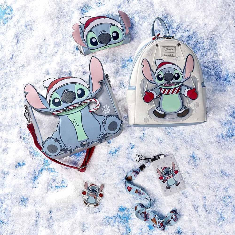 Loungefly x Stitch Holiday Snow Angel Lanyard With Card Holder