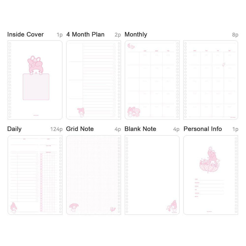 Sanrio Characters 4-Month Study Planner Set