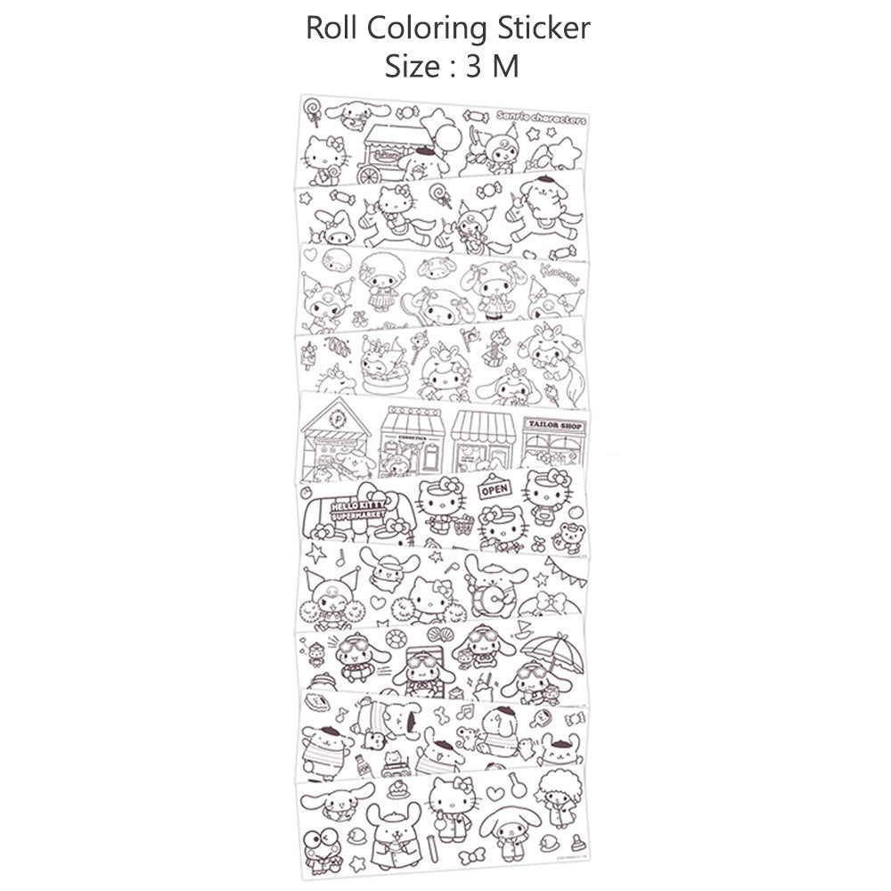 Sanrio Characters Roll Coloring Sticker Sticker V1