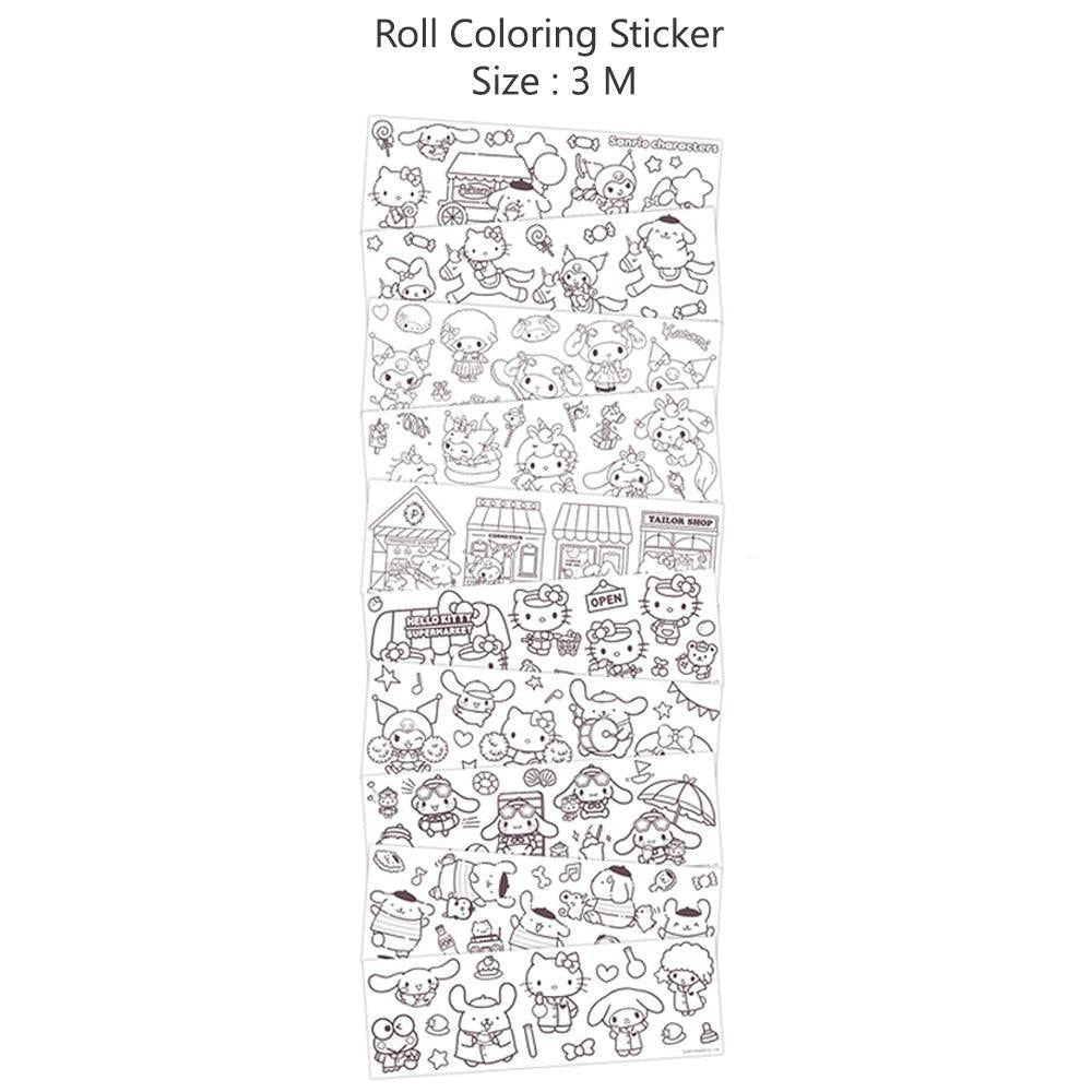 Sanrio Characters Roll Coloring Sticker Sticker V1