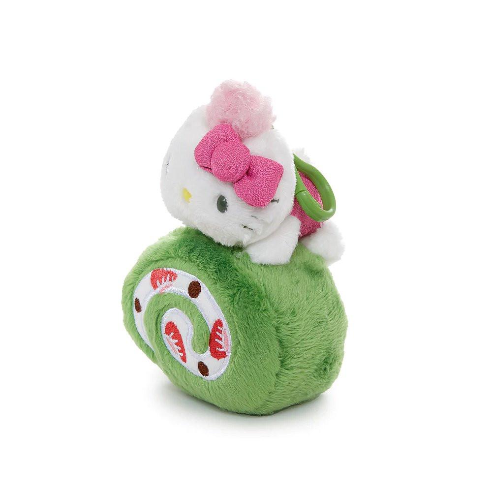 Sanrio Hello Kitty Matcha Swiss Roll cake Mascot Clip-On Plush