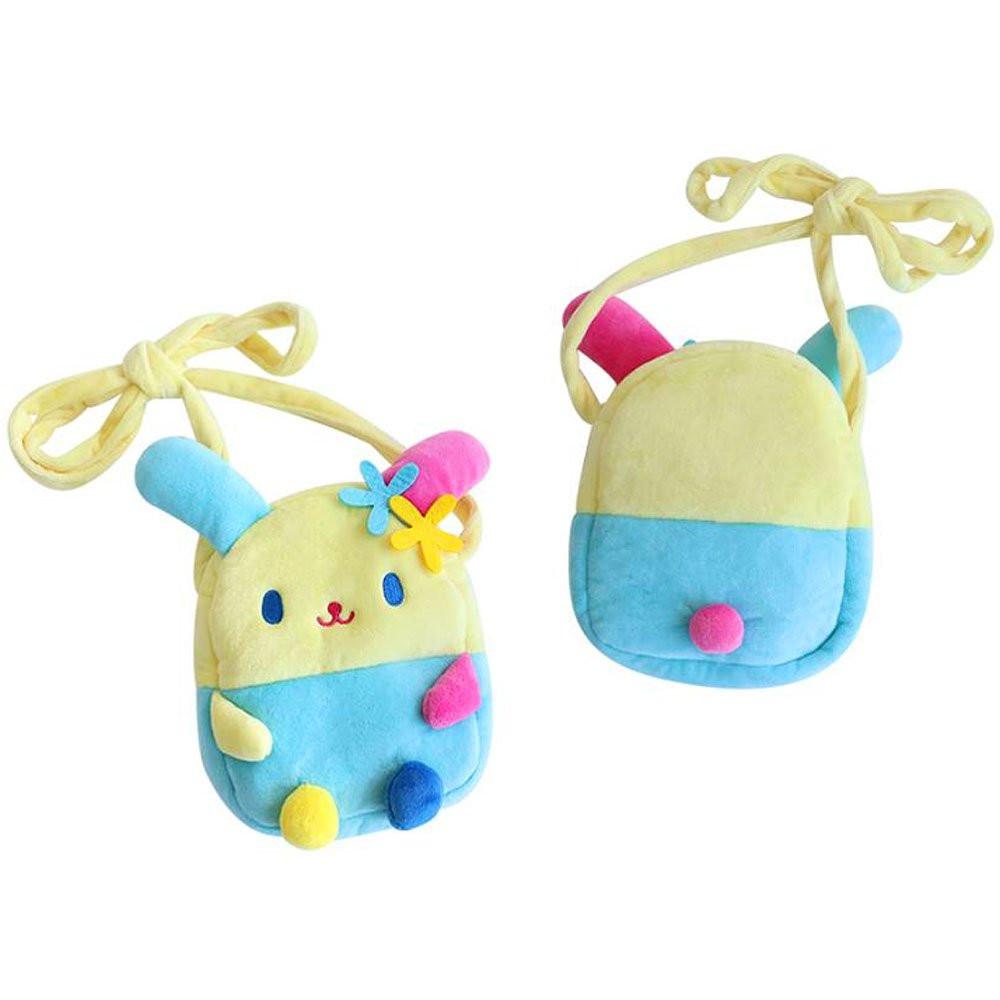 Sanrio plush pouch crossbody bag, Sanrio plush pouch shoulder bag, Sanrio stuffed animal pouch bag, Sanrio My Sweet Piano plush pouch, Sanrio Charmmy Kitty plush pouch, Sanrio Cogimyun plush pouch, Sanrio Usahana plush pouch, Sanrio Corocorokuririn plush pouch,