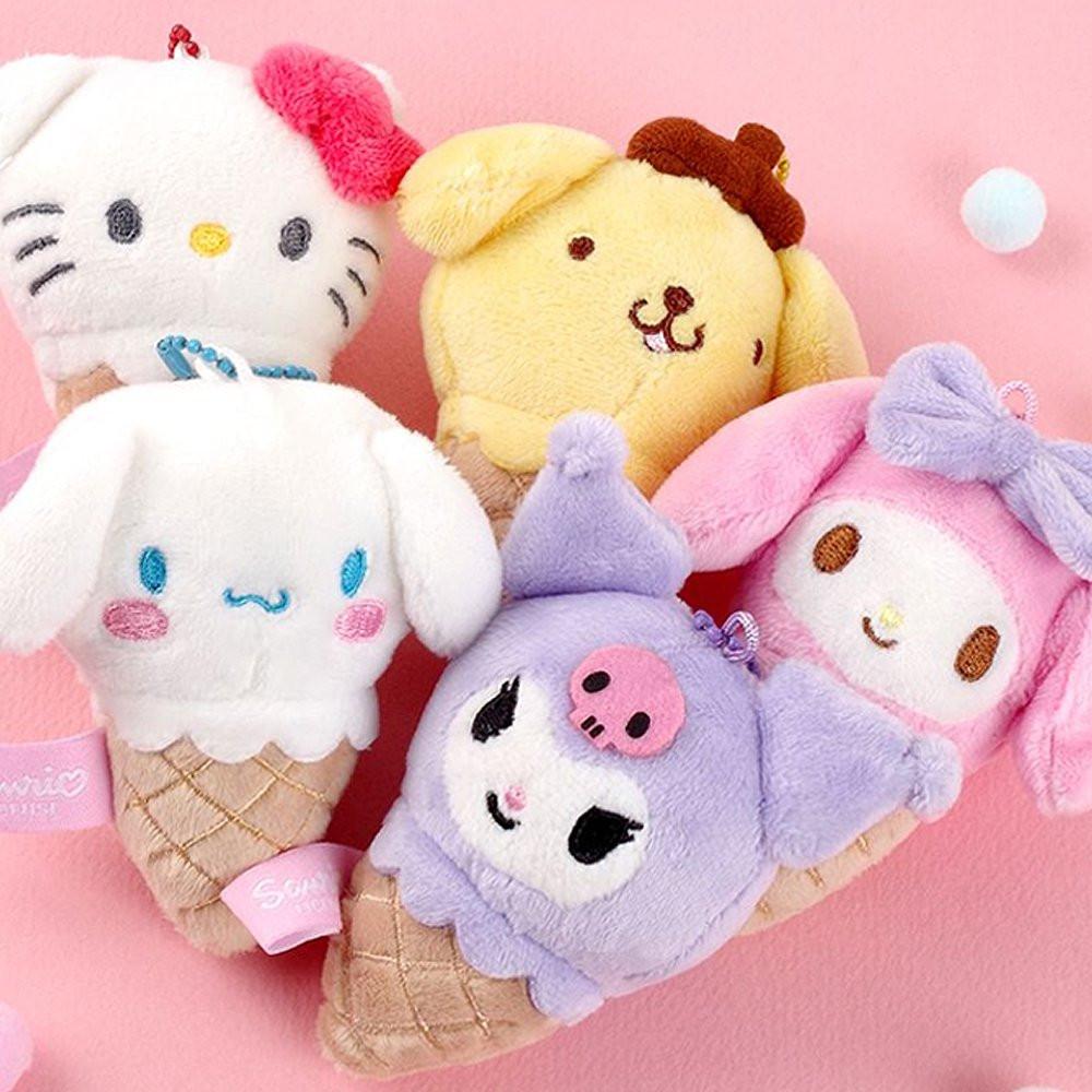 Sarino Characters Ice Cream Cone Plush Keychain