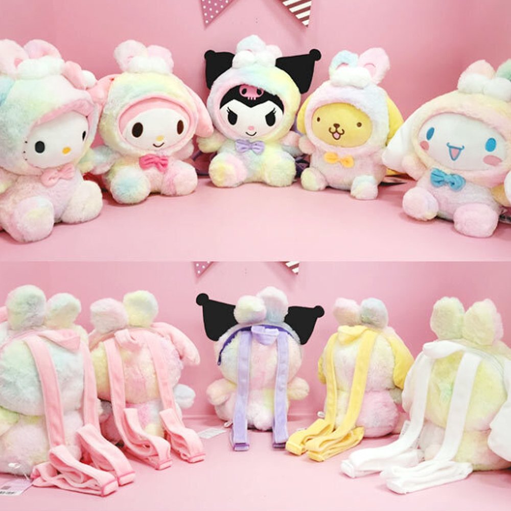 Sanrio Characters Rainbow Plush Backpack