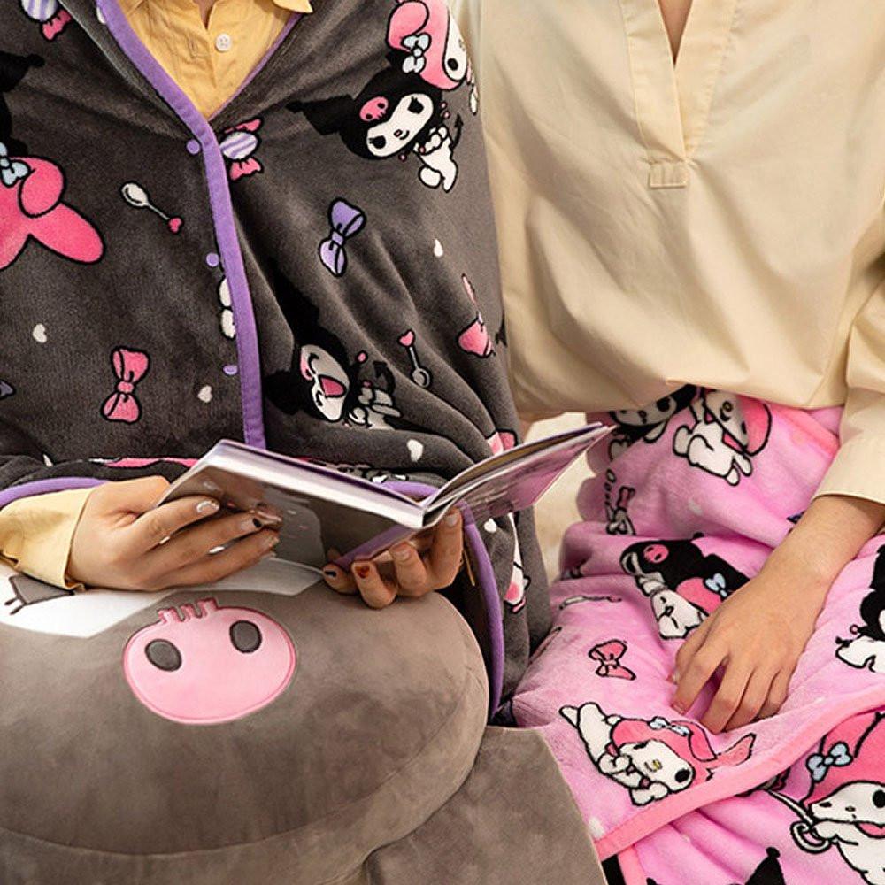 Sanrio Characters Snap Button Warm Throw Blanket