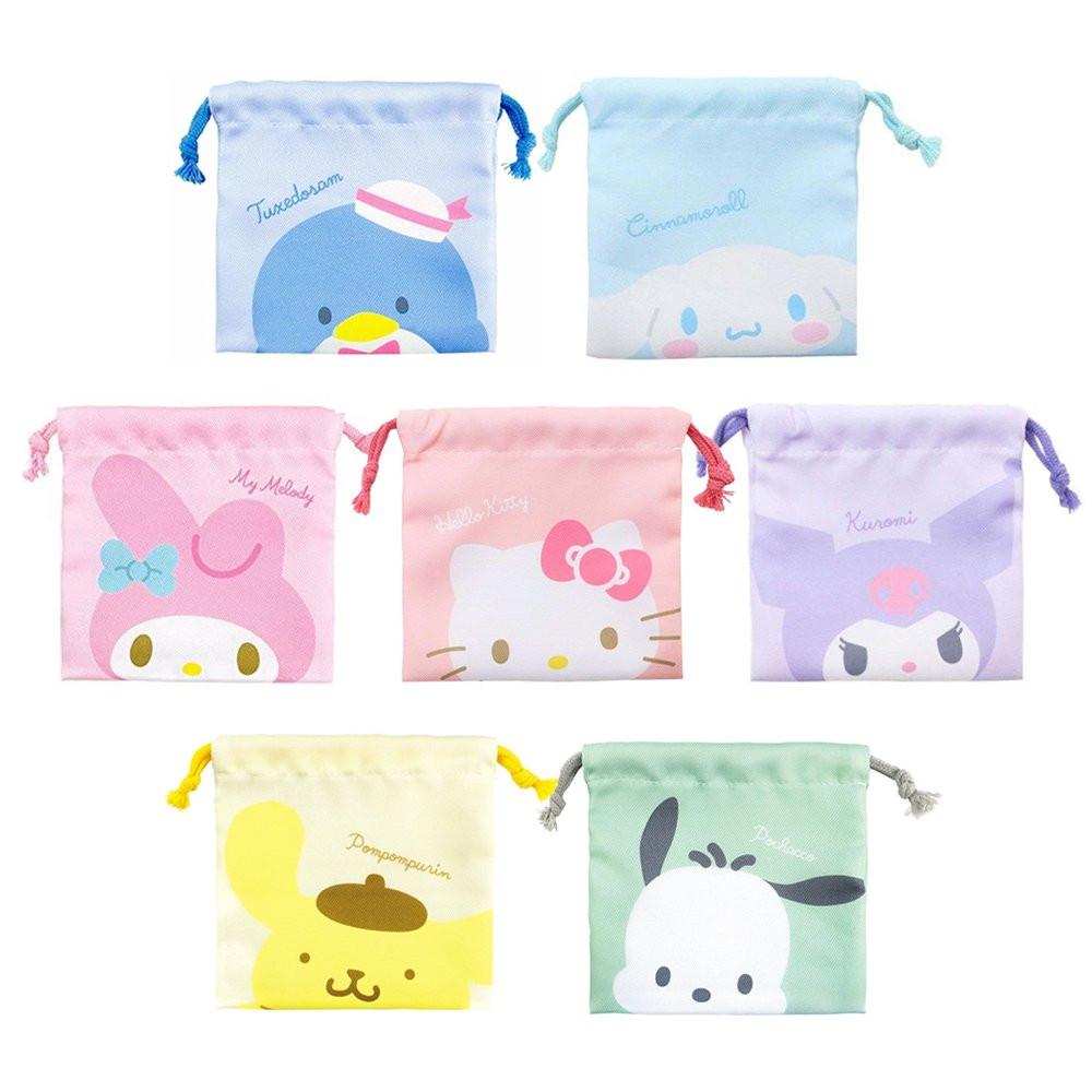 Sanrio Characters Flat Drawstring Pouch