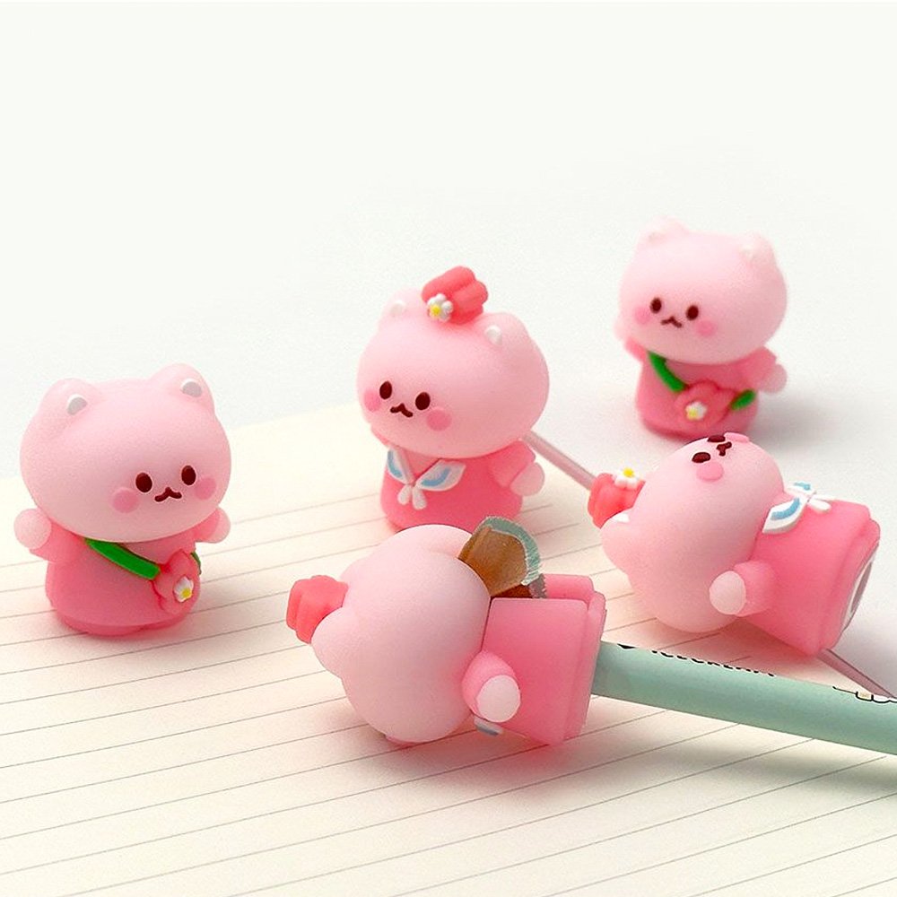 Cherry Blossom Cat Figure Pencil Sharpener