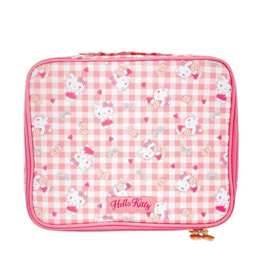 Sanrio Characters Gingham Divider Cosmetic Case