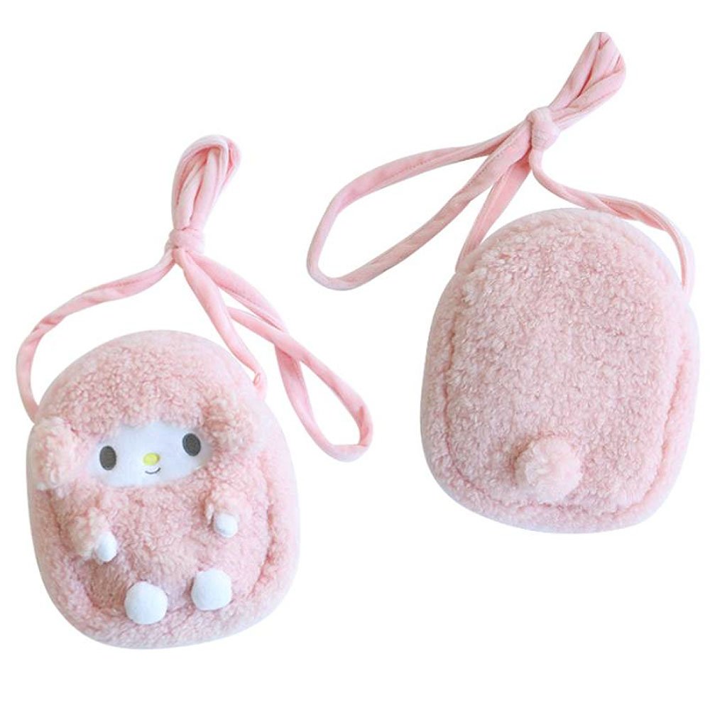 Sanrio plush pouch crossbody bag, Sanrio plush pouch shoulder bag, Sanrio stuffed animal pouch bag, Sanrio My Sweet Piano plush pouch, Sanrio Charmmy Kitty plush pouch, Sanrio Cogimyun plush pouch, Sanrio Usahana plush pouch, Sanrio Corocorokuririn plush pouch,