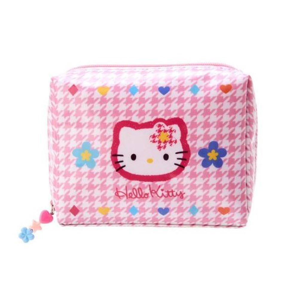 Sanrio Hello Kitty Pouch :Floral Houndstooth