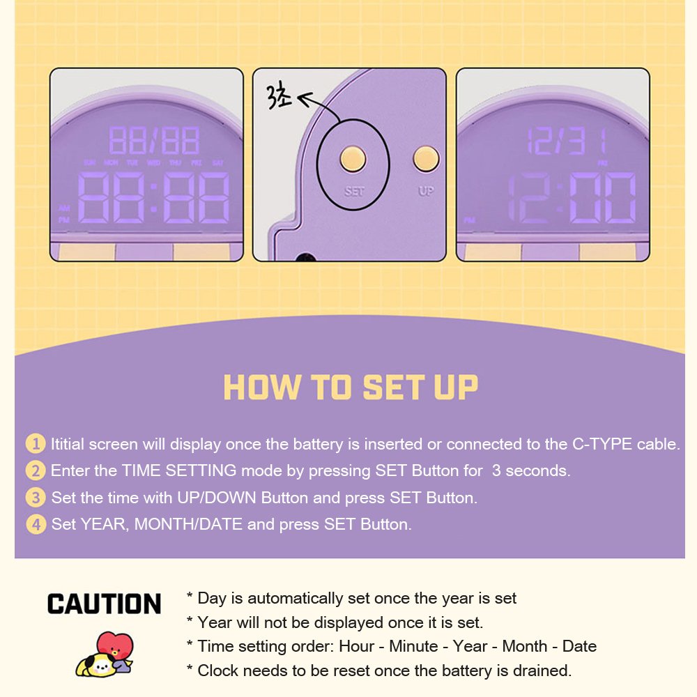 BT21 Little Buddy LED Digital Clock : Cafe