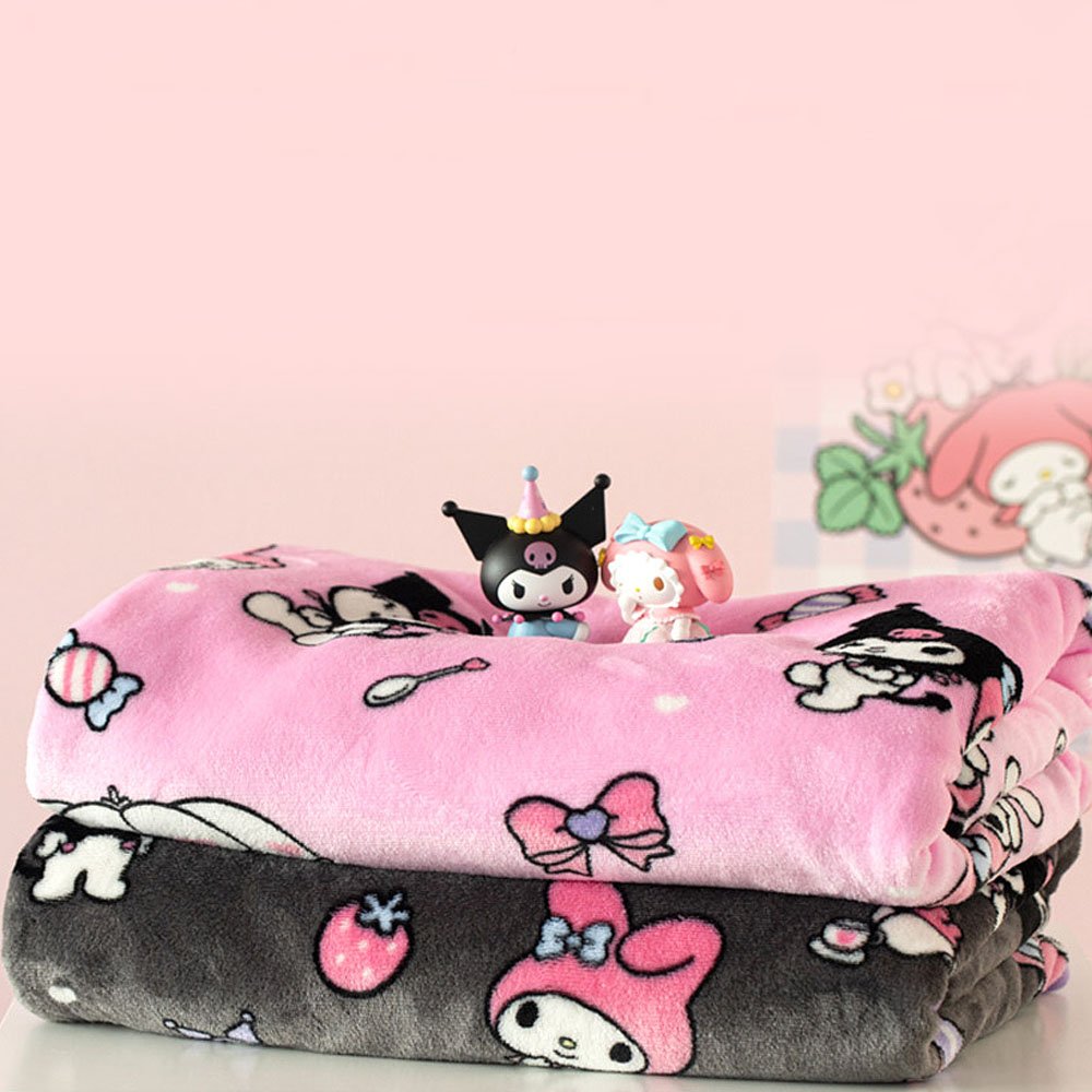 Sanrio Characters Snap Button Warm Throw Blanket