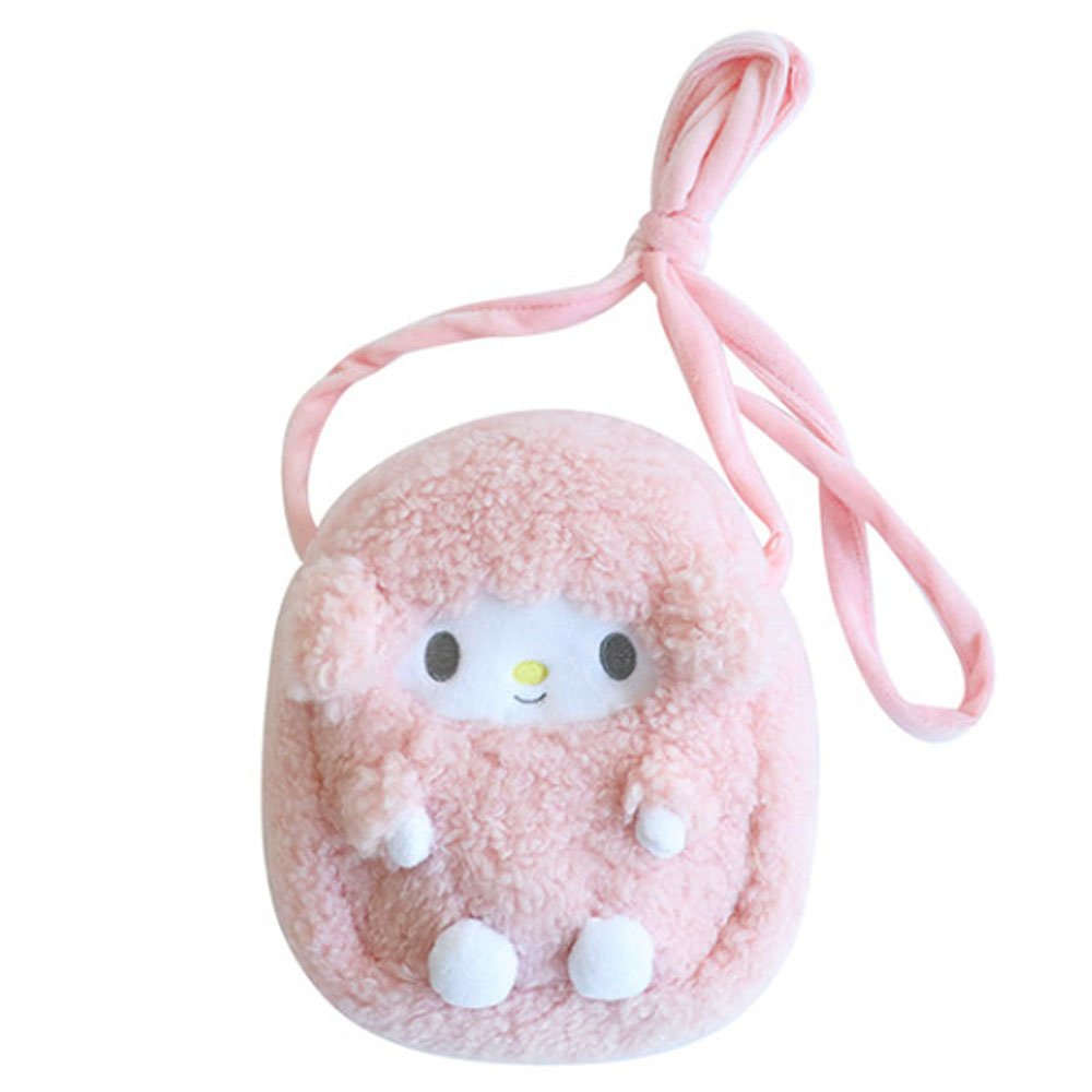 Sanrio plush pouch crossbody bag, Sanrio plush pouch shoulder bag, Sanrio stuffed animal pouch bag, Sanrio My Sweet Piano plush pouch, Sanrio Charmmy Kitty plush pouch, Sanrio Cogimyun plush pouch, Sanrio Usahana plush pouch, Sanrio Corocorokuririn plush pouch,