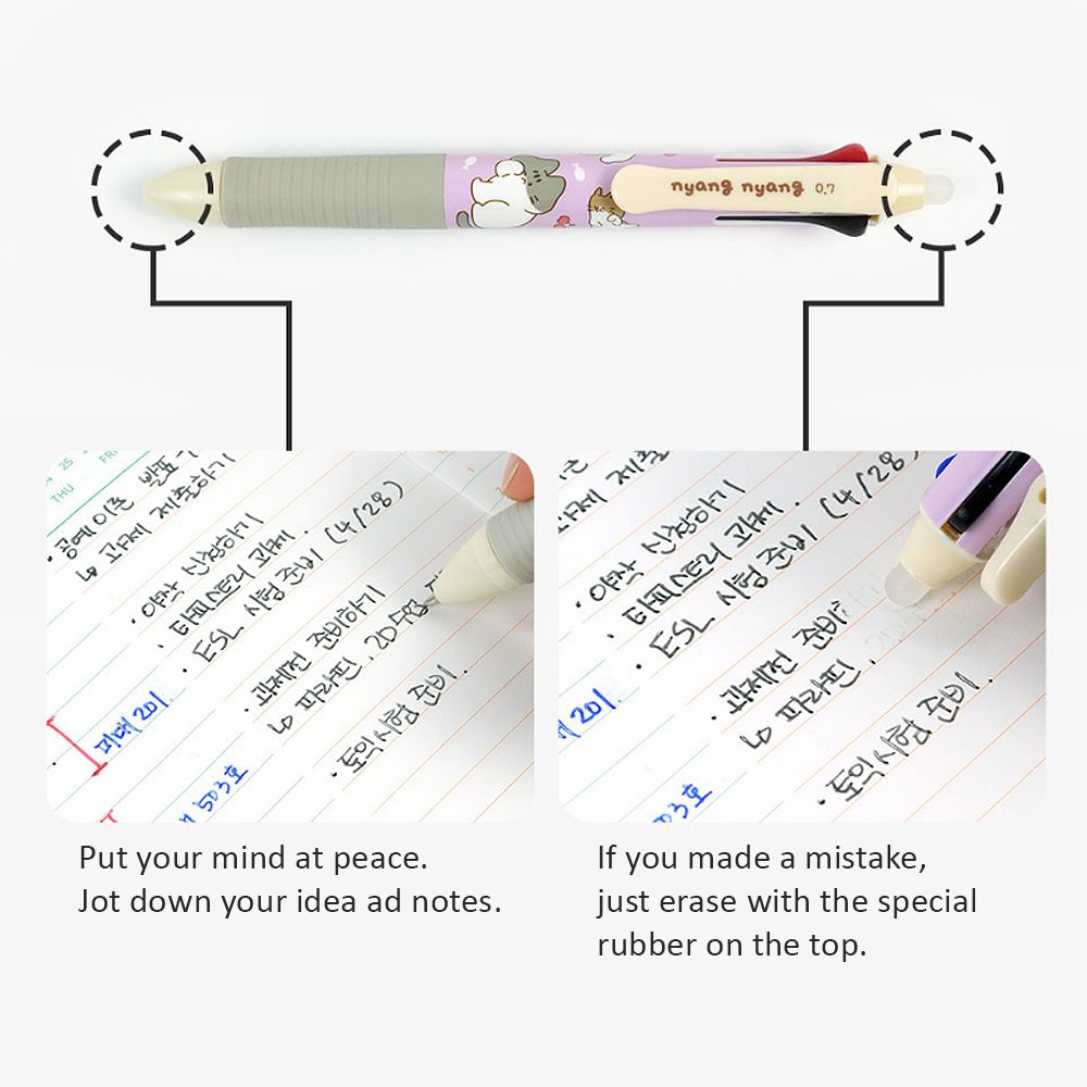 Meow Meow Cats 3-Color Erasable Pen