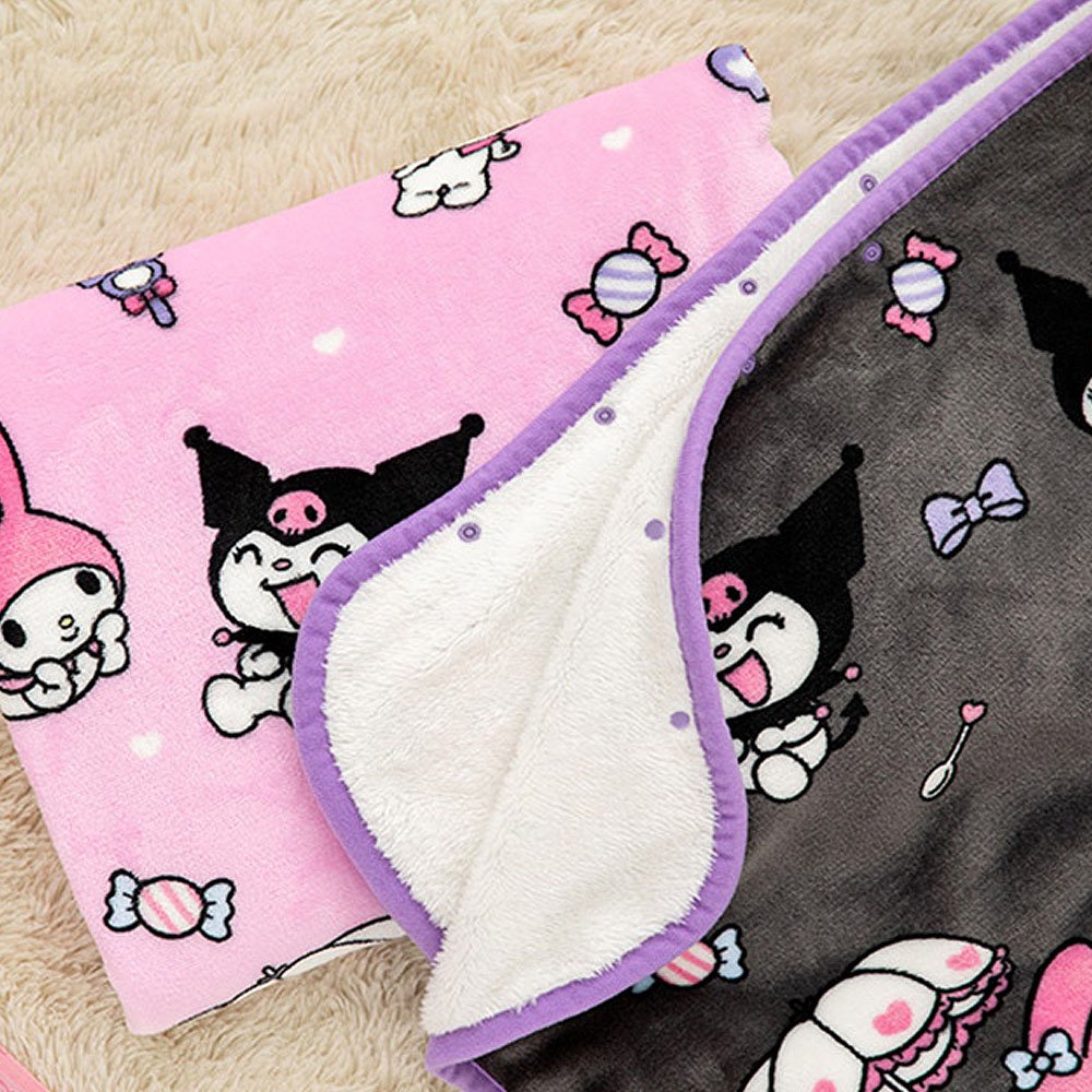 Sanrio Characters Snap Button Warm Throw Blanket