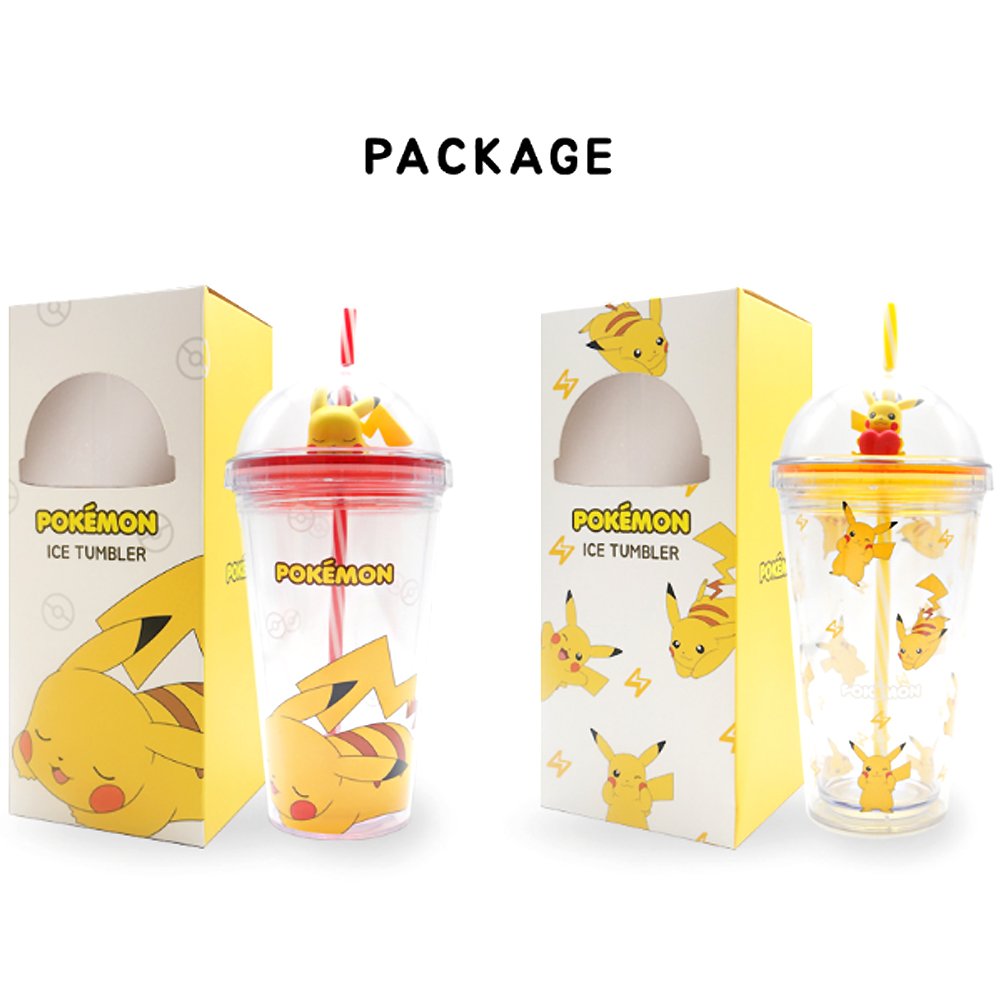 Pokemon Pikachu Figure Ice Tumbler W/ Straw 450ml (16oz)