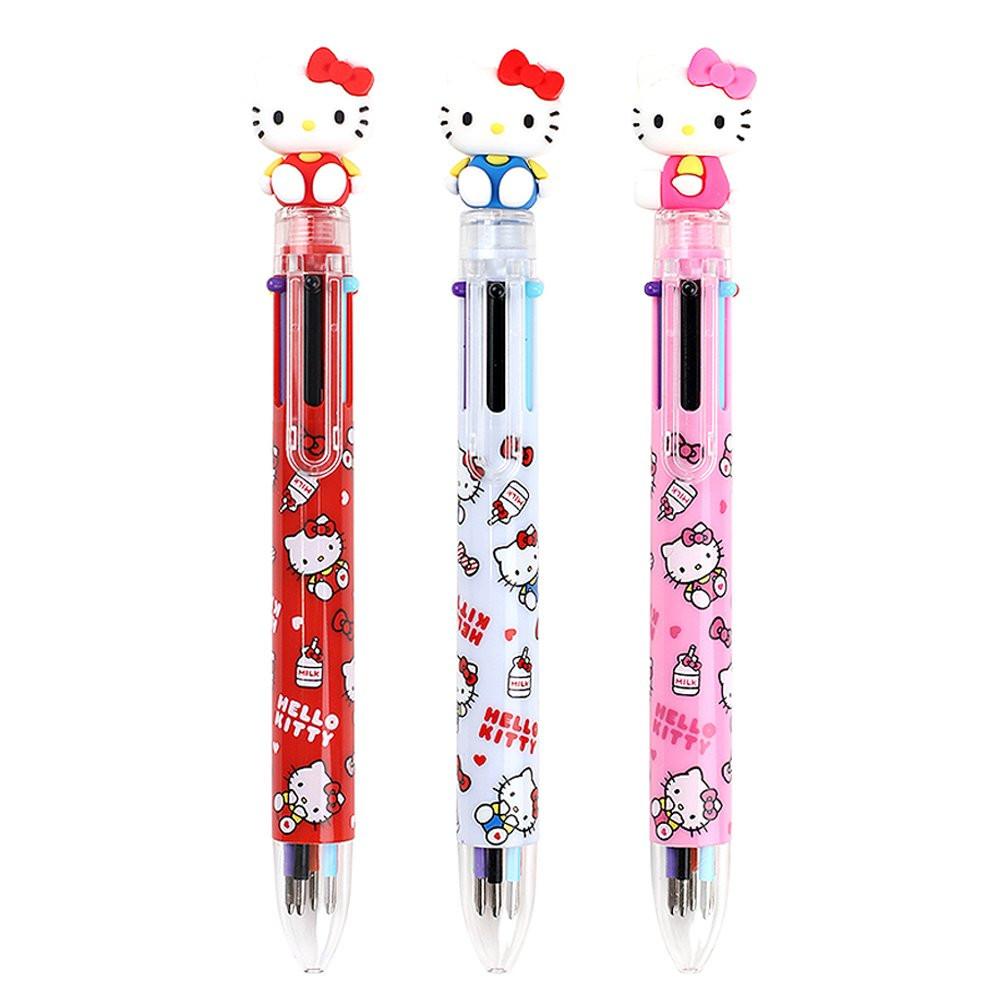 SanrioHello Kitty 0.7mm 6-Color Pen w/Hello Kitty Figure