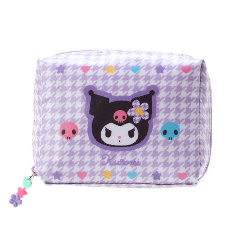 Kuromi Pouch :Floral Houndstooth