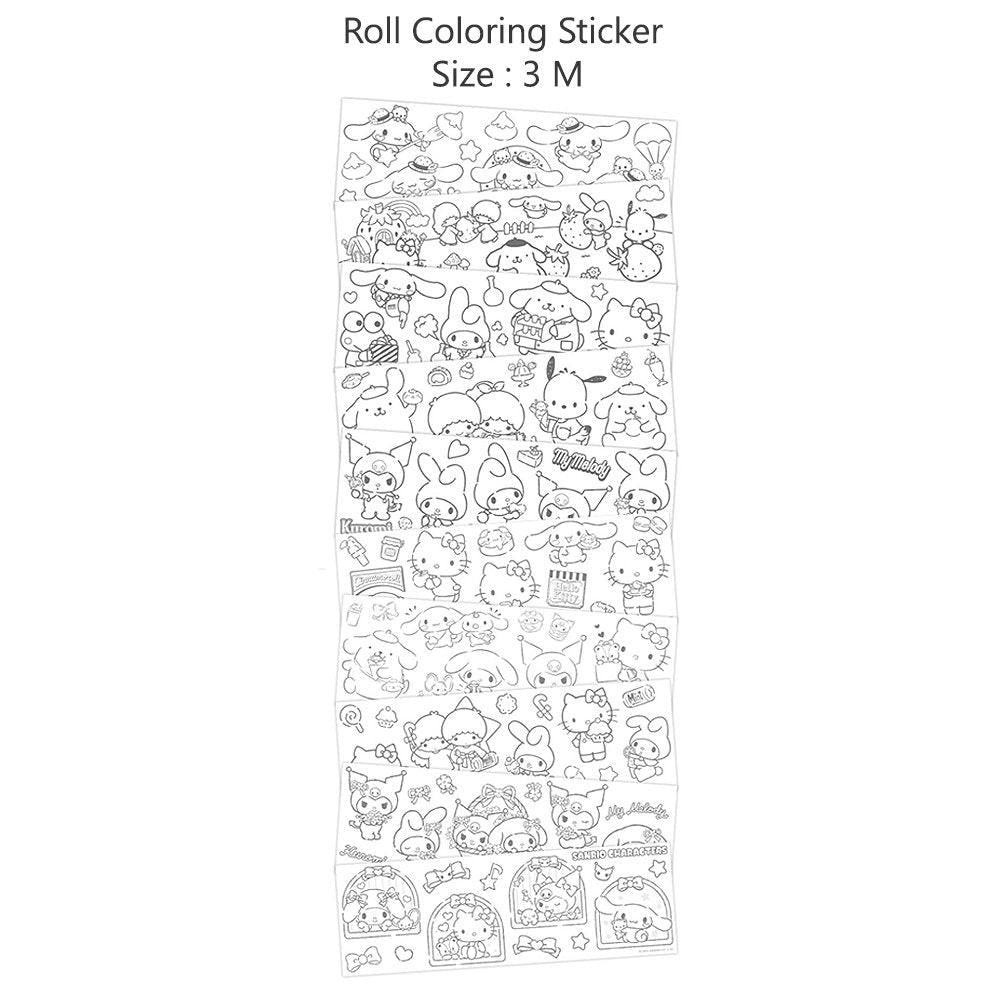 Sanrio Characters Roll Coloring Sticker Sticker V2