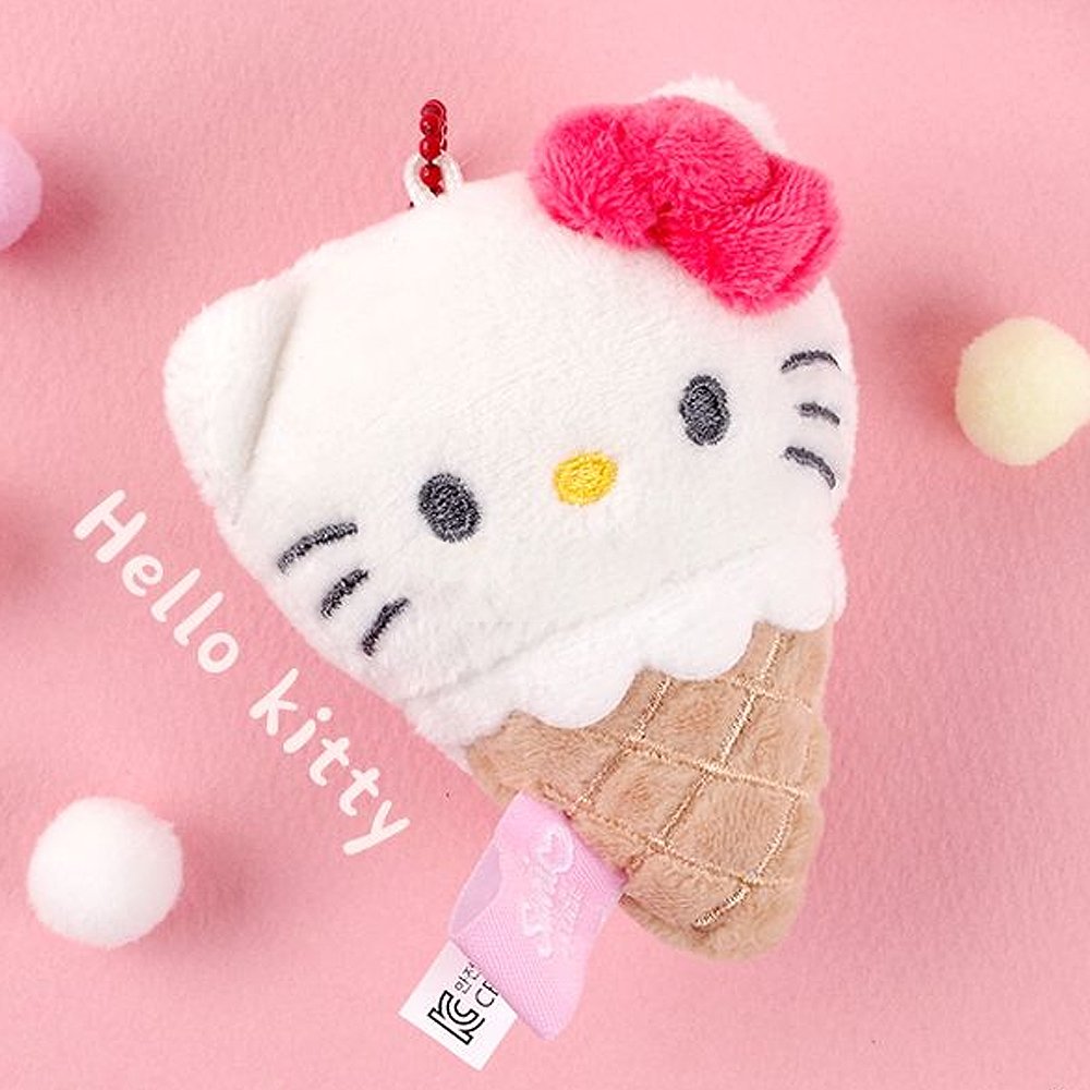 Sarino Characters Ice Cream Cone Plush Keychain