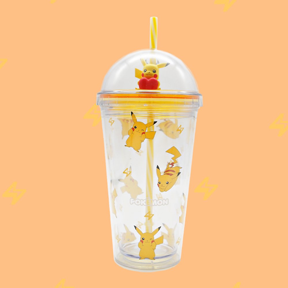 Pokemon Pikachu Figure Ice Tumbler W/ Straw 450ml (16oz)