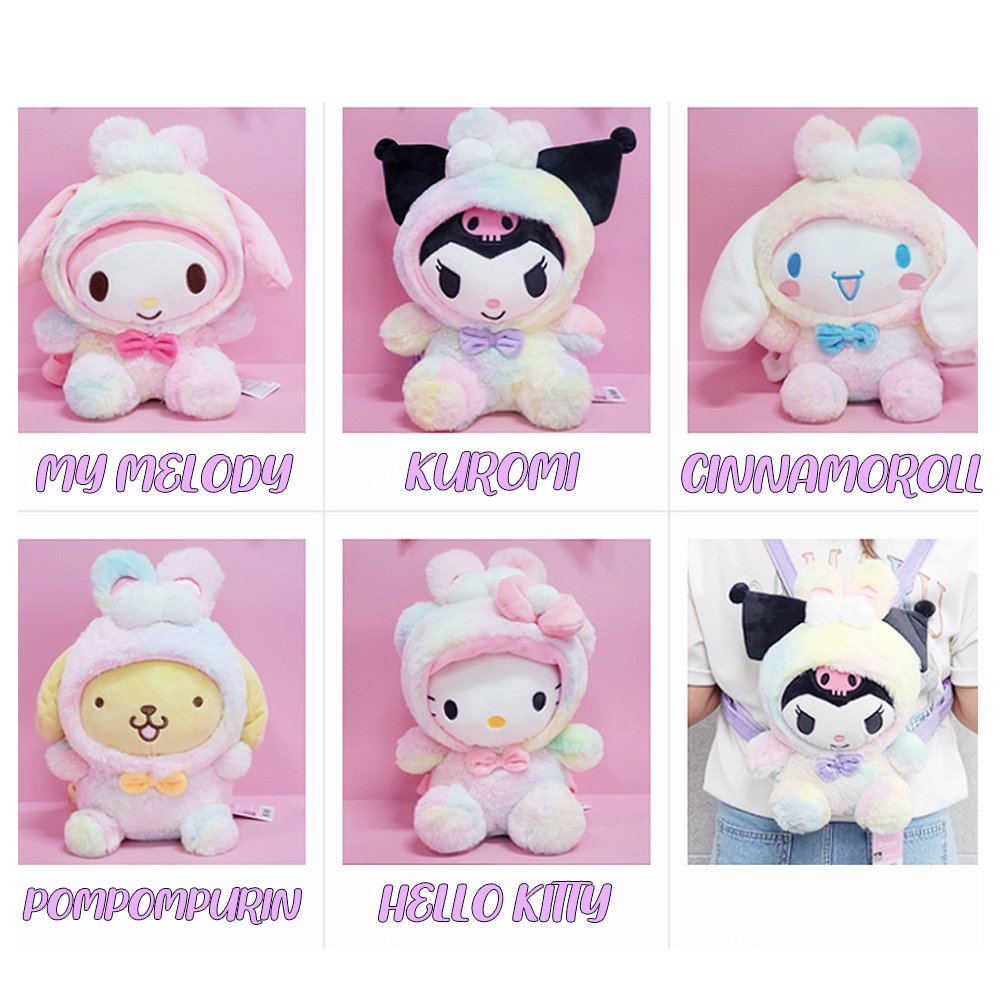 Sanrio Characters Rainbow Plush Backpack