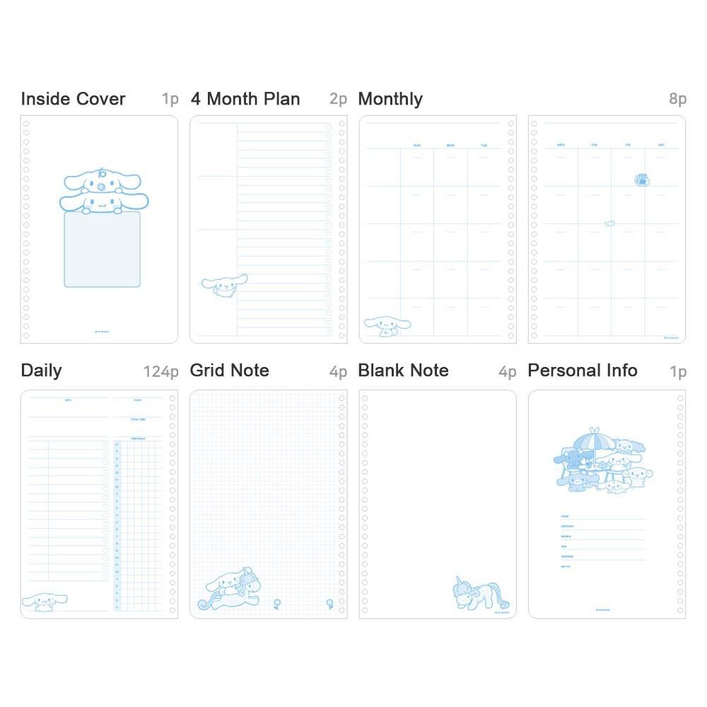 Sanrio Characters 4-Month Study Planner Set