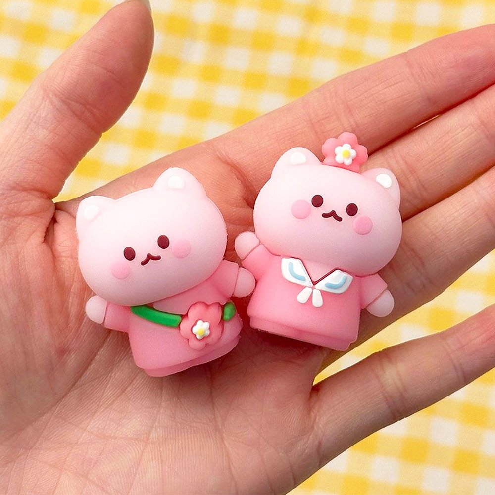 Cherry Blossom Cat Figure Pencil Sharpener