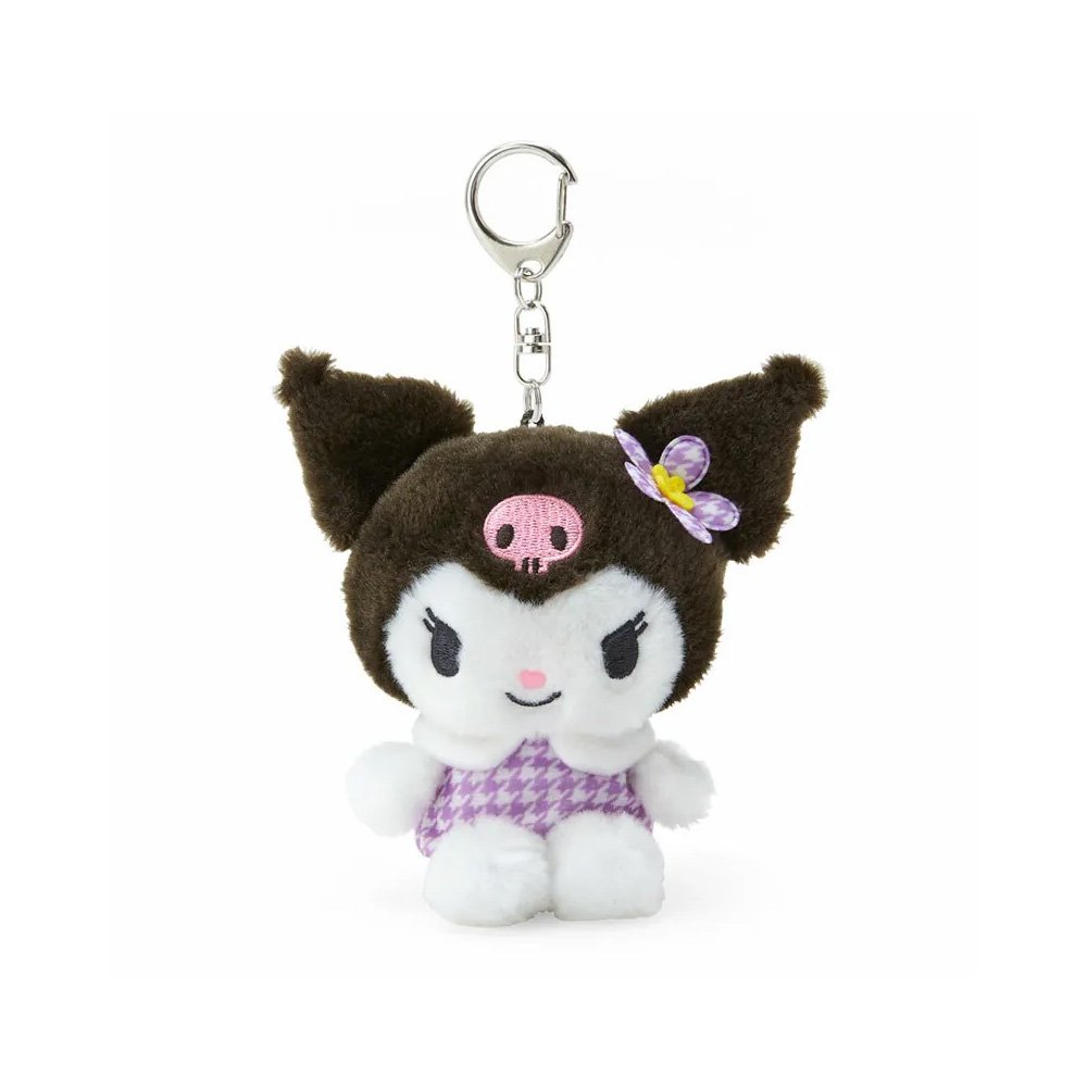 Sanrio Kuromi Plush Mascot Keychain :Flower