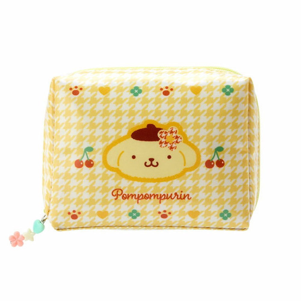 Pompompurin Pouch :Floral Houndstooth