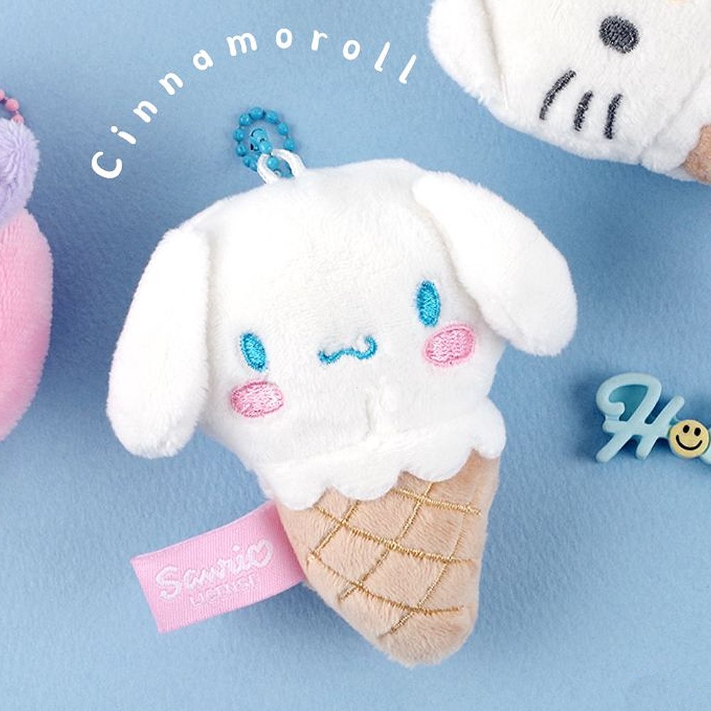 Sarino Characters Ice Cream Cone Plush Keychain