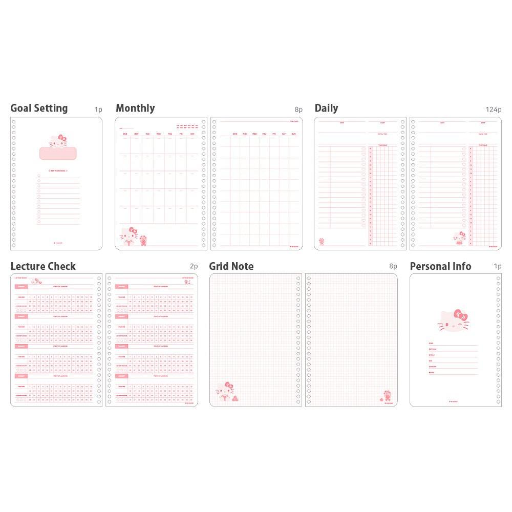 Sanrio Characters 4-Months Study Planner Set : Cutie
