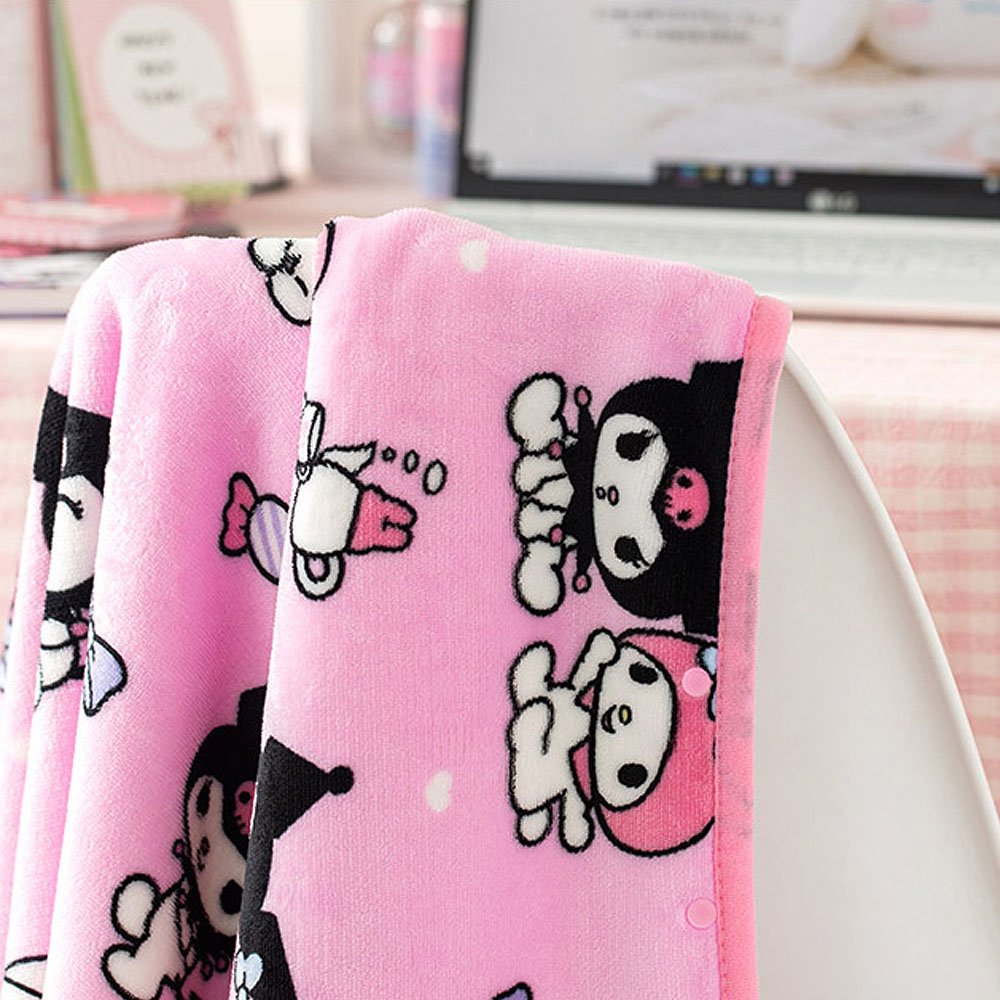 Sanrio Characters Snap Button Warm Throw Blanket