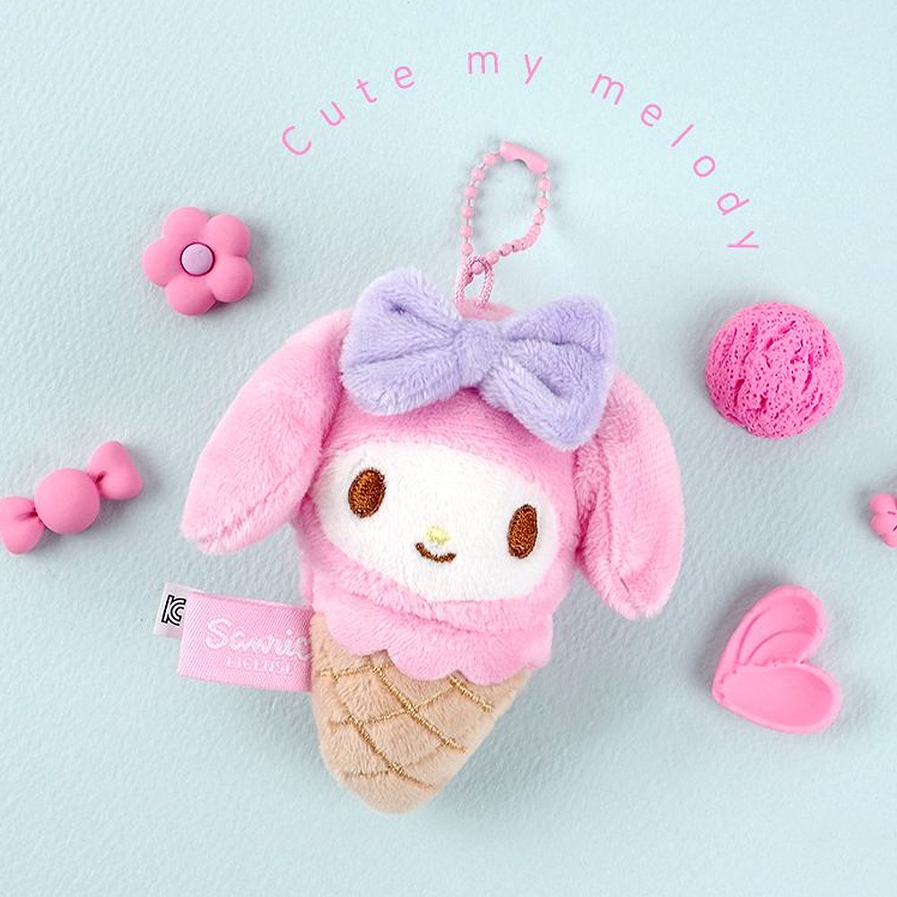 Sarino Characters Ice Cream Cone Plush Keychain