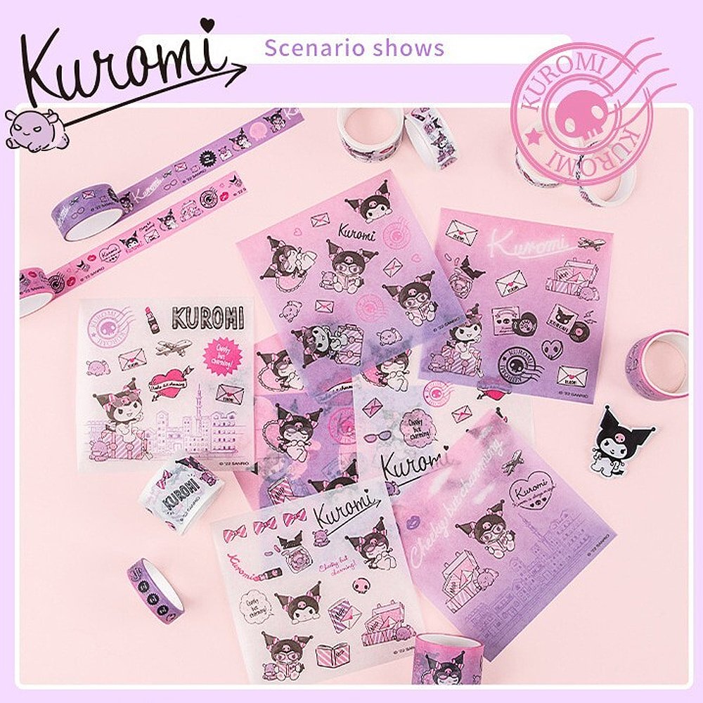 Kuromi Washi Tape & Sticker Set