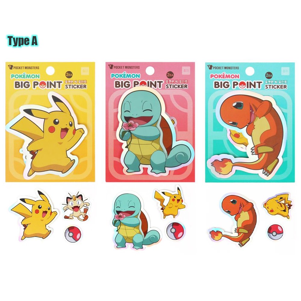 Pokemon Big Point Holographic Deco Sticker Set