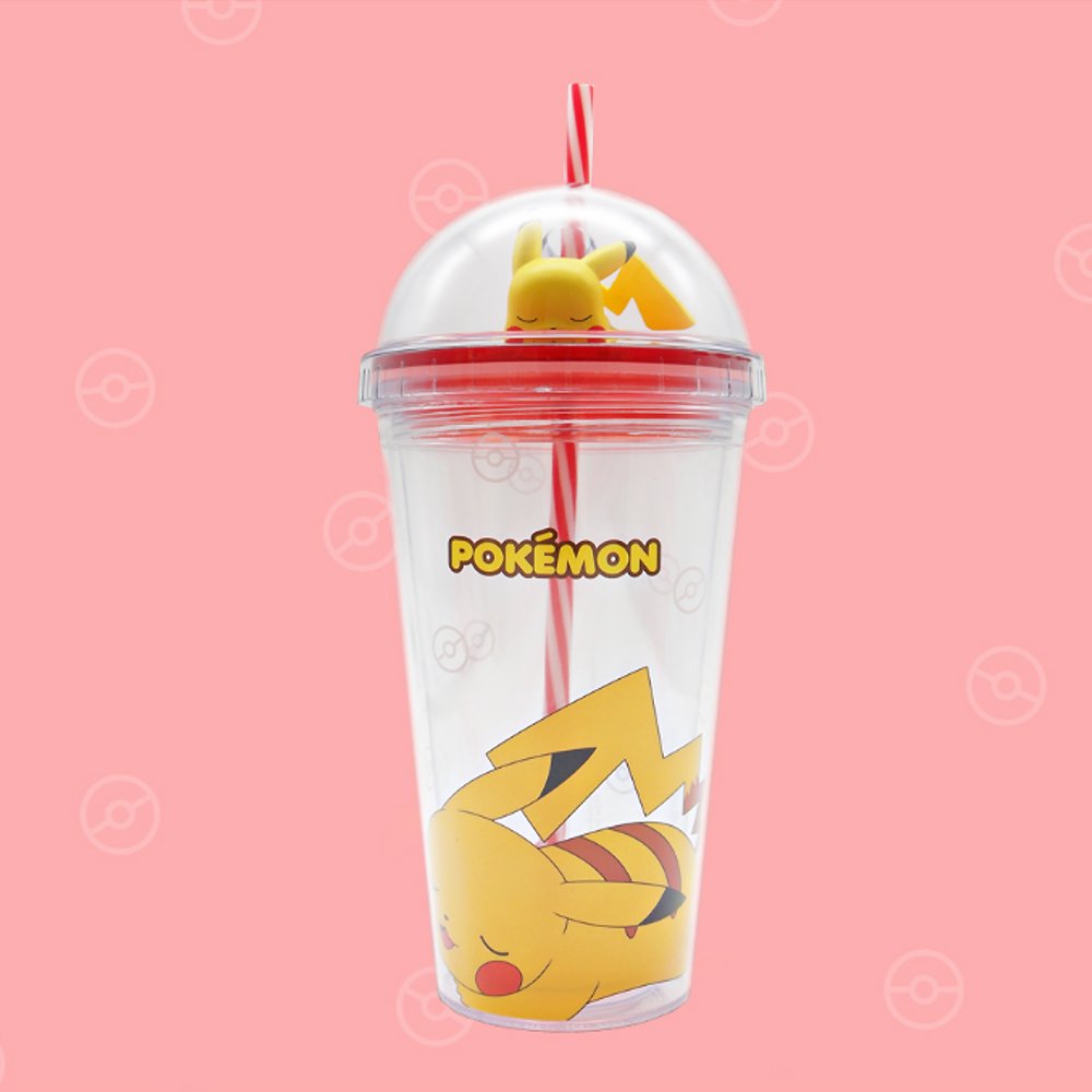 Pokemon Pikachu Figure Ice Tumbler W/ Straw 450ml (16oz)